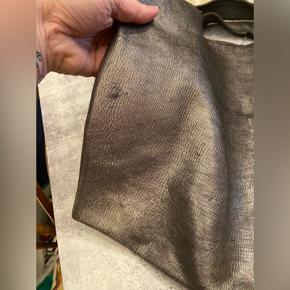 Authentic Alexander Wang Metallic Silver Leather Slouchy Sling Tote Bag - Picture 6 of 11